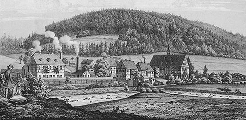 Auerhammer Argentanfabrik um 1850